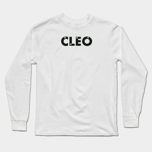 Cleo cat name made of hand drawn paw prints Long Sleeve T-Shirt